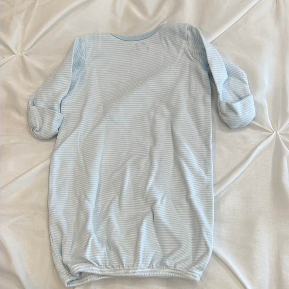 Little Me Soft Blue Striped Infant Gown size 0-3 months - Picture 6 of 7